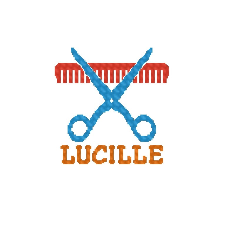 Personalized Hair Dresser Cross Stitch Pattern 389 5