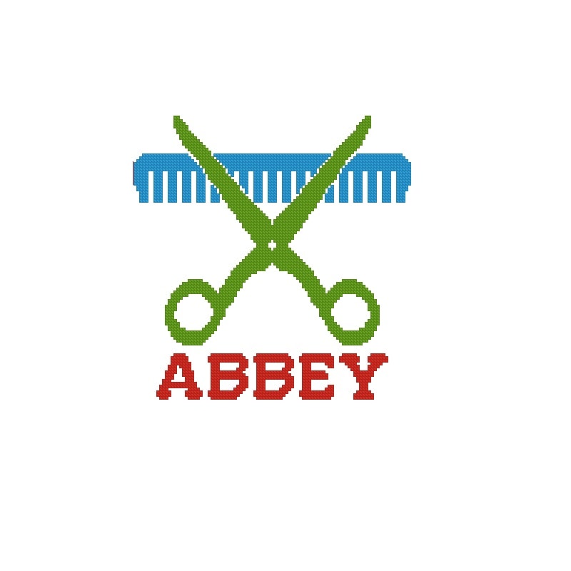 Personalized Hair Dresser Cross Stitch Pattern 389 6