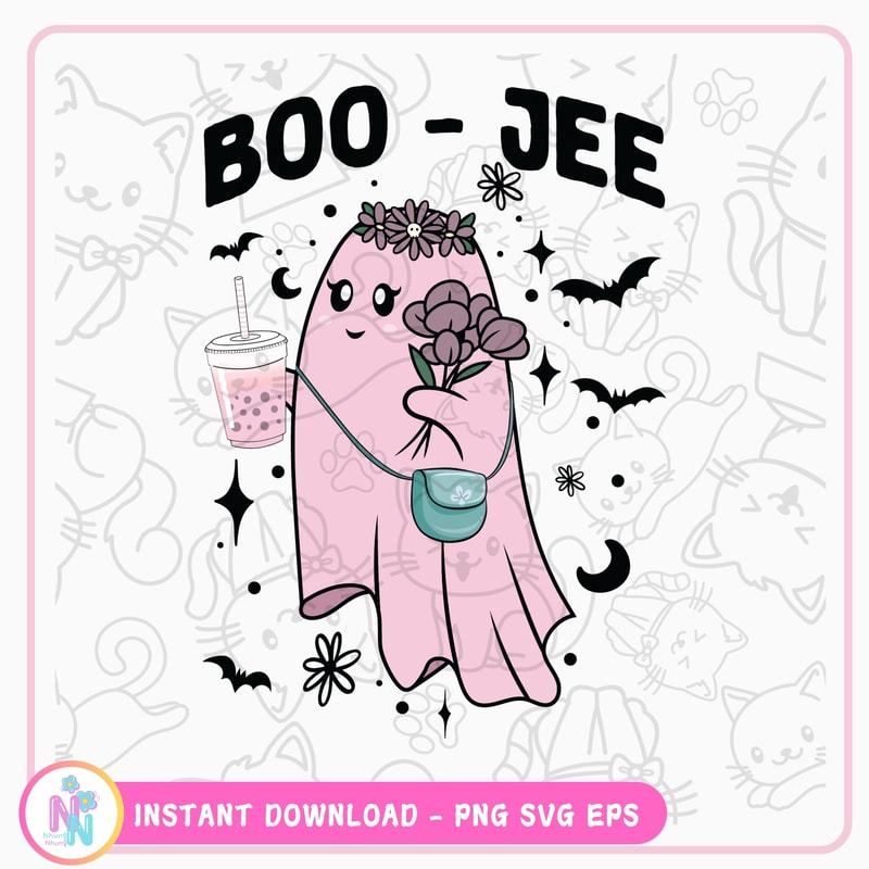 Funny BooJee Ghost Halloween Boo Jee Ghost Spooky Season Png Spooky Season Cute Ghost Halloween Costume Boujee Png 0