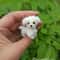 Miniature Maltese Puppy Handmade Crochet Dog Pet Portrait Memorial Gift For Dog Lovers Blythe Doll 0