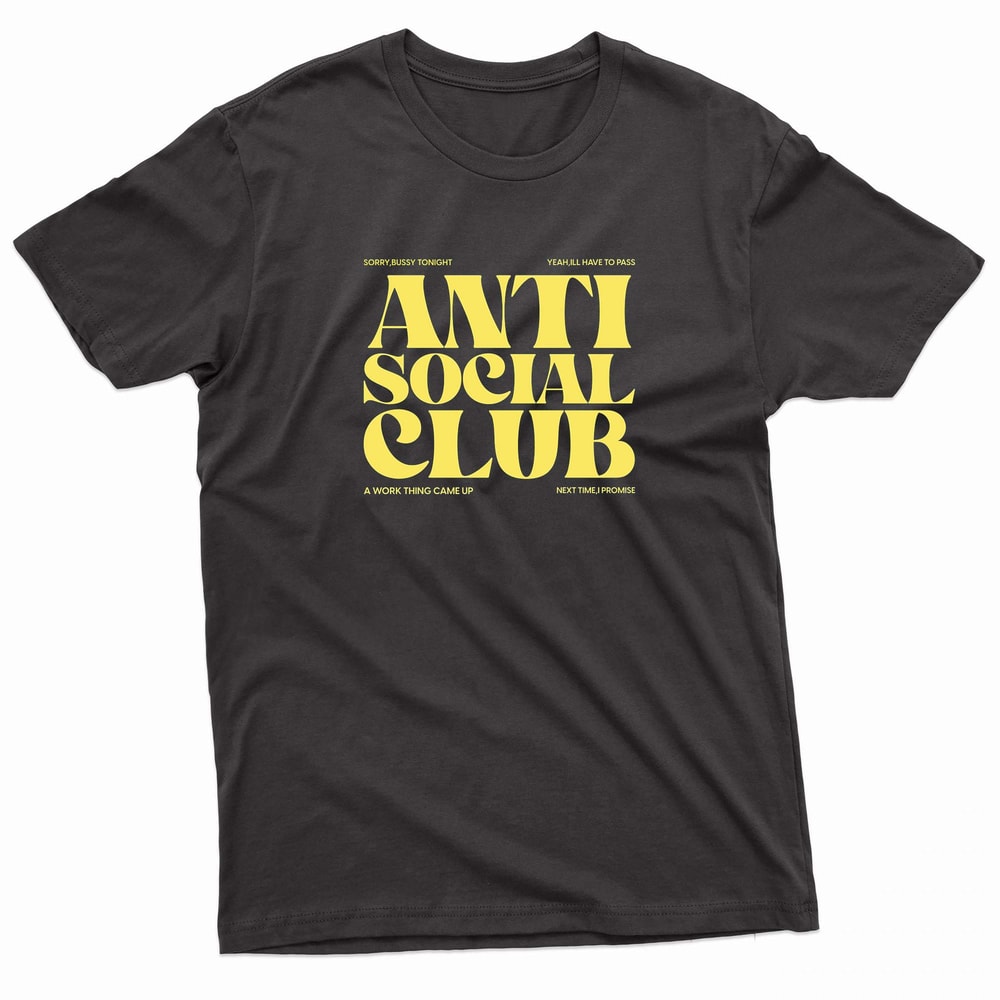 Antisocial Club Introvert Funny TShirt 0
