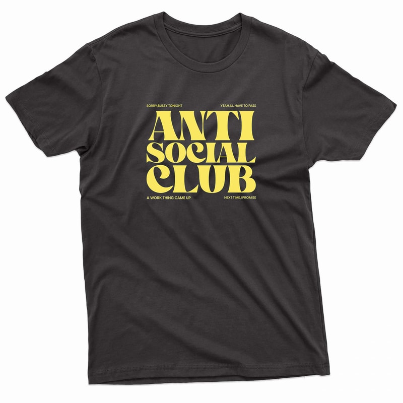 Antisocial Club Introvert Funny TShirt 0