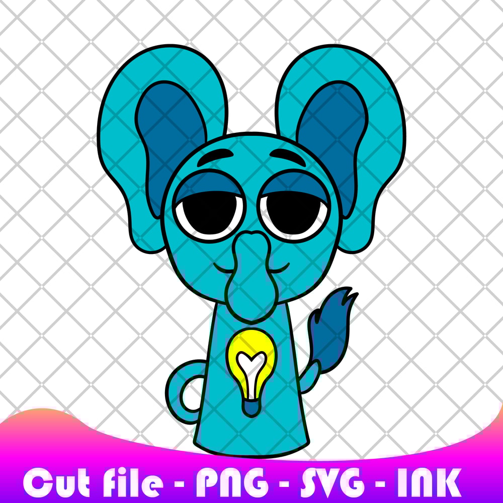 Sprunki Increedibox Bubba Bubbaphant SVG PNG Ink Sprunki Coloring Pages Printable Editable Vector I 0