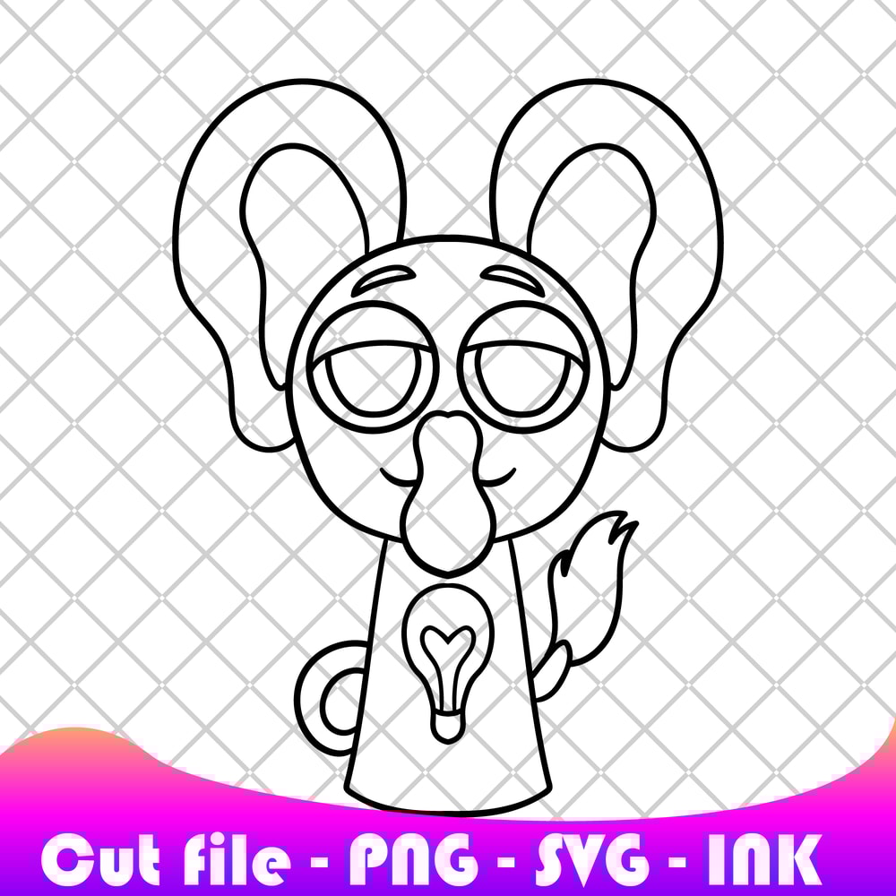 Sprunki Increedibox Bubba Bubbaphant SVG PNG Ink Sprunki Coloring Pages Printable Editable Vector I 1
