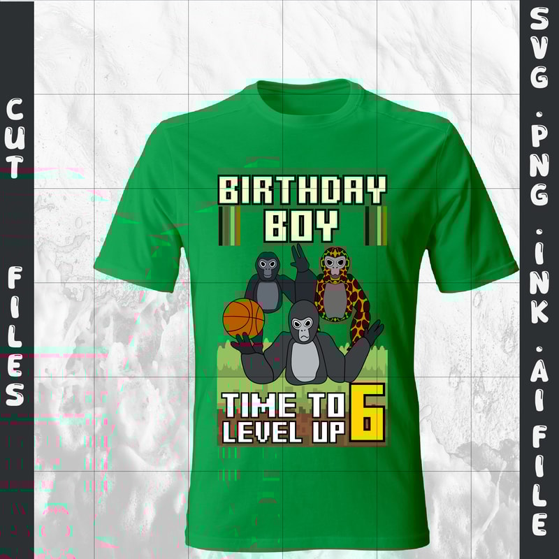 Customizable 6th Birthday TShirt Gorilla Tag SVG Gorilla Tag PNG10th Birthday Ready To Print SVGPNG 1