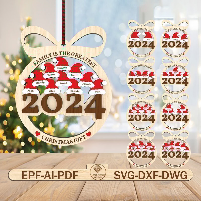 Personalized 2024 Family Is The Greatest Christmas Gift Ornament Svg Christmas Family Ornament Svg 0