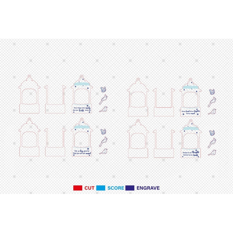 Personalized Cardinal Bird And Butterfly Lantern Ornament SvgMemorial Ornament SvgChristmas Gift Sv 1