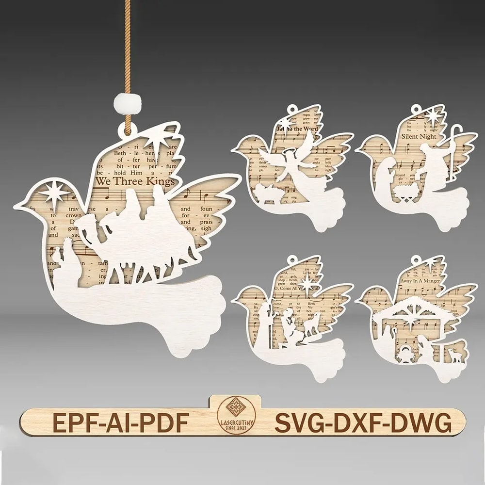 Nativity Scene Ornament Svg Music Sheet Nativity Ornaments Svg Christmas Ornament SvgChristian Orna 0