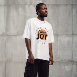 oversized heavyweight t-shirt, choose joy unisex heavy cotton tee - inspirational graphic t-shirt, positive vibes tee, motivational shirt, happy quote tee