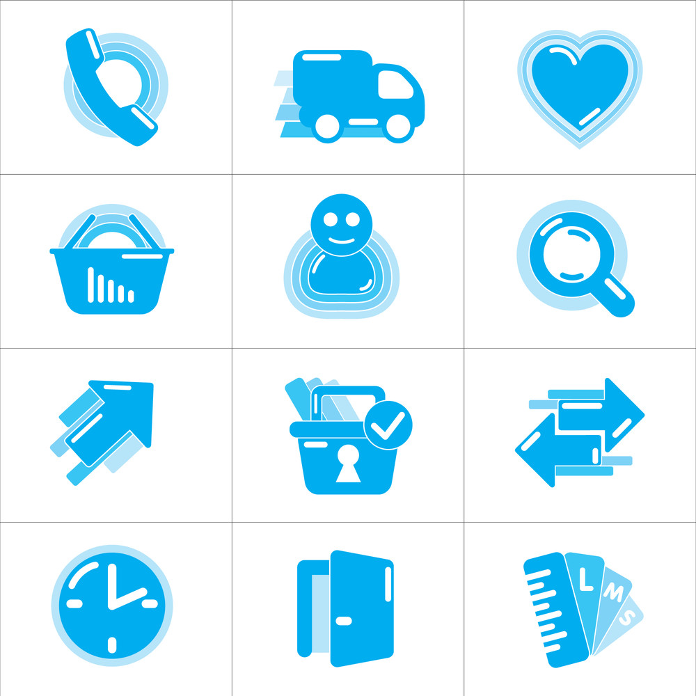 Modern Blue Icon Set 12 Unique Icons In Multiple Formats AI SVG PNG EPS PDF 0