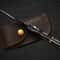 Custom Handmade Folding Knife Damascus Steel Blade Pocket Knife With Leather Sheath 1