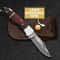 Custom Handmade Folding Knife Damascus Steel Blade Pocket Knife With Leather Sheath 5