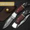 Custom Handmade Folding Knife Damascus Steel Blade Pocket Knife With Leather Sheath 7