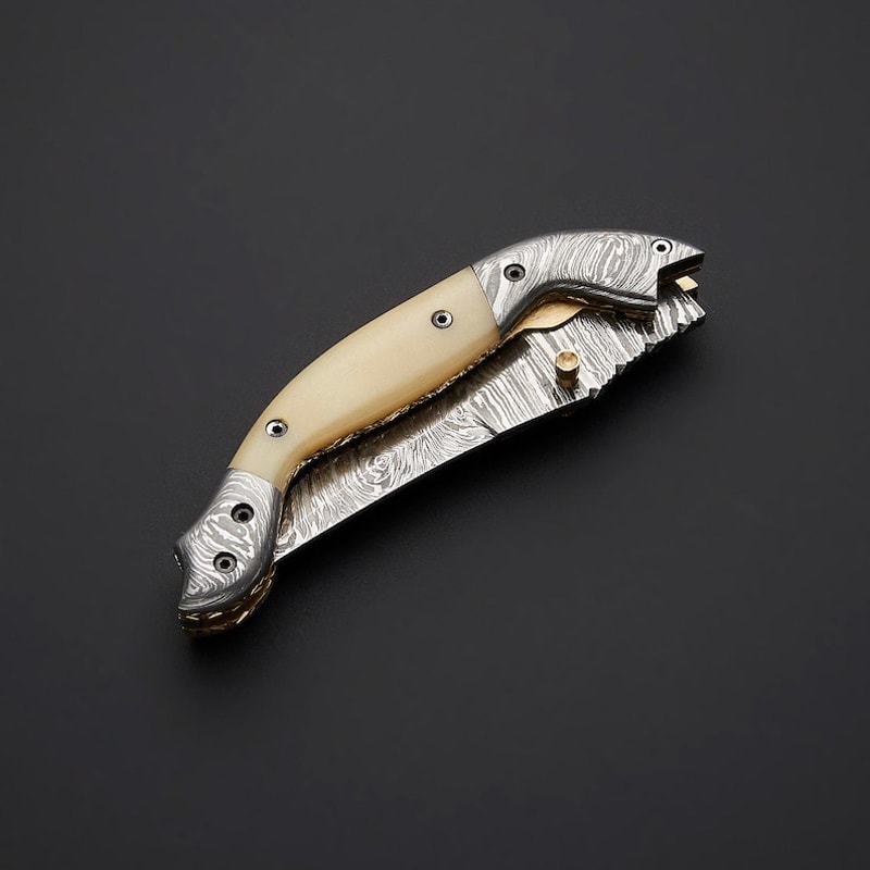 Damascus Folding Knife Handmade Folding Knife Pocket Knife Hunting Knife Gift For Men Anniversary G 3