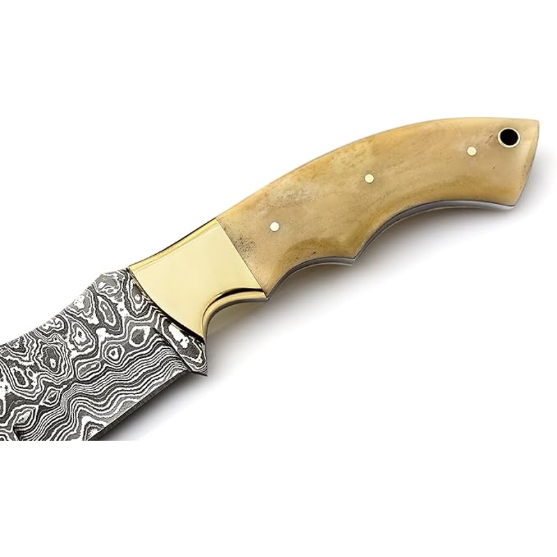 HABSON KNIVES TR177 Custom Handmade Damascus Steel 10 Inches Tracker Knife Bone 2