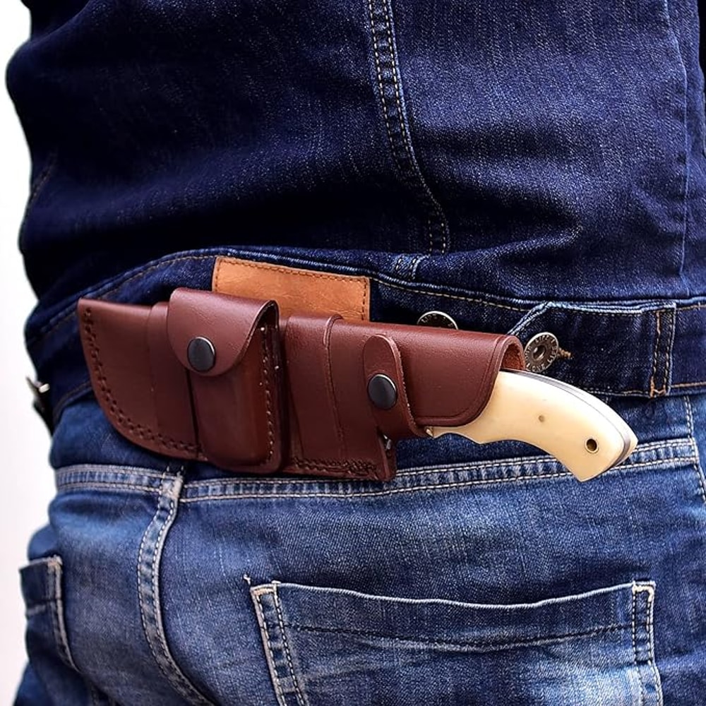 HABSON KNIVES TR177 Custom Handmade Damascus Steel 10 Inches Tracker Knife Bone 4