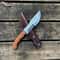 Hand Made Damascus Steel Tracker Knife For Hunting Camping Fishing And All Outdoor Activities With 0