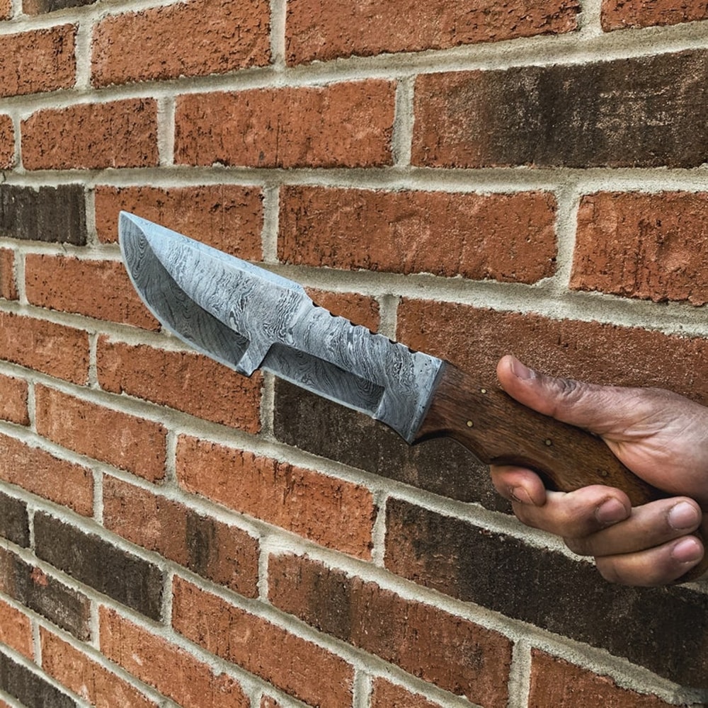 Hand Made Damascus Steel Tracker Knife For Hunting Camping Fishing And All Outdoor Activities With 7