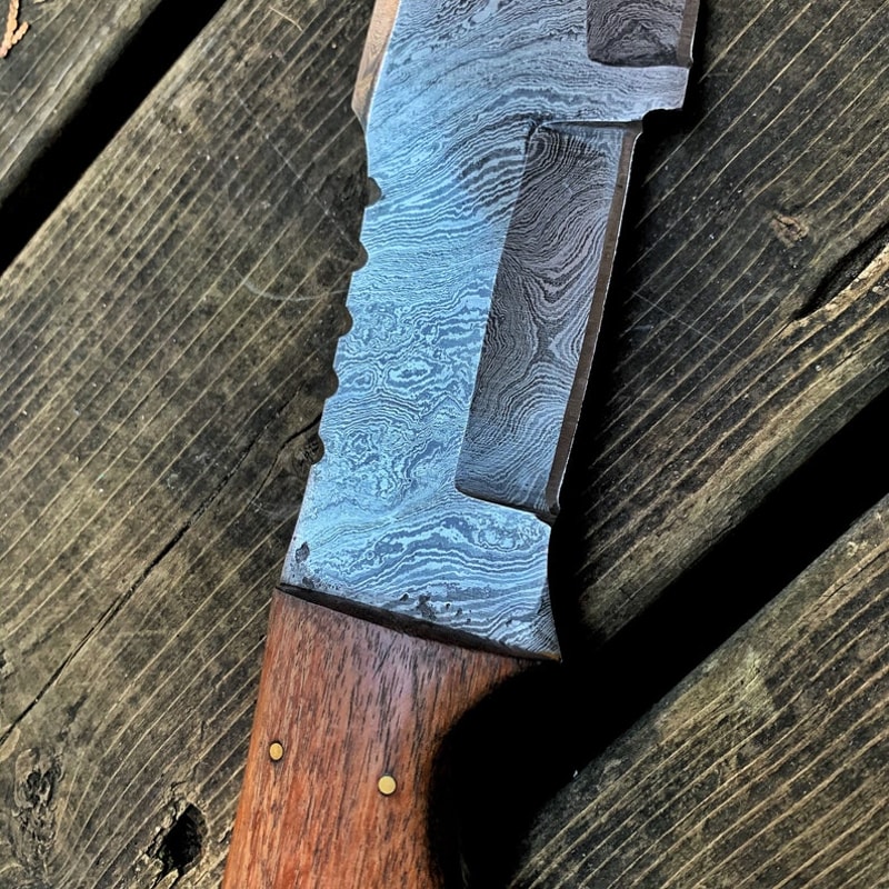 Hand Made Damascus Steel Tracker Knife For Hunting Camping Fishing And All Outdoor Activities With 5