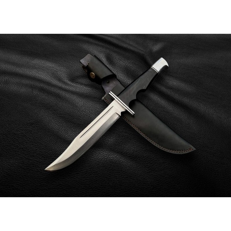 Handmade Scream Replica Knife With Leather Sheath Buck 120 Ghost Face Knife Movie Knife Replica 0