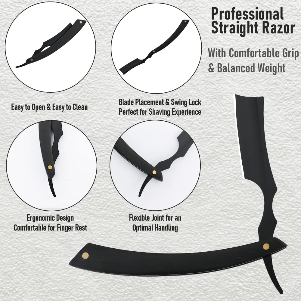 Straight Razor Knife For Shaving Professional Straight Edge Barber Razor Premium Stainless Steel S 5
