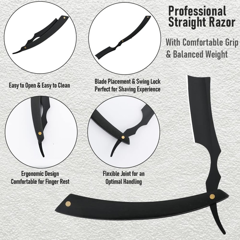 Straight Razor Knife For Shaving Professional Straight Edge Barber Razor Premium Stainless Steel S 5