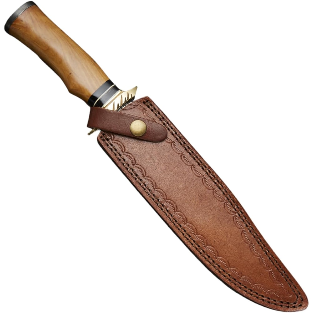 14 Inches Damascus Dagger Knife With Sheath Handcrafted Zigzag Design Fixed Blade Knife Knife Co 3