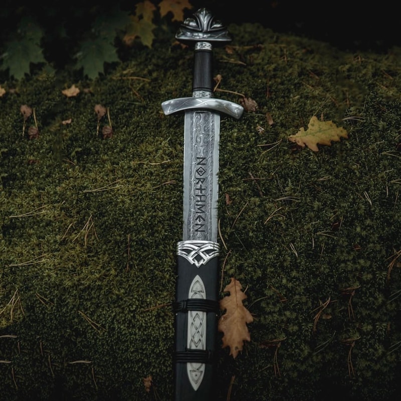 Hand Forged Norse Viking Sword By Ragnar Lothbrok Perfect Collectible With Scabbard Full Tang Blad