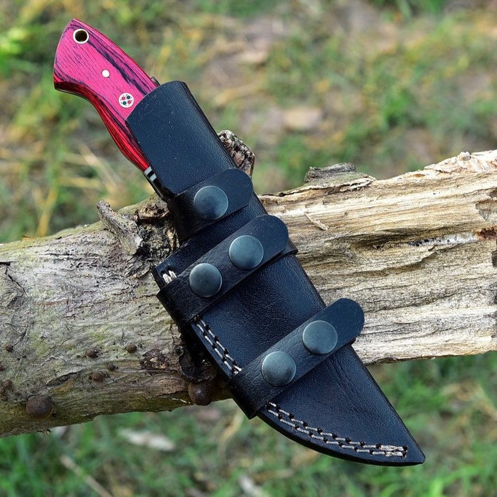 Custom Handmade Damascus Knife Pocket Knife Fixed Blade Knife Skinner Knife Camping Knife Buffalo H 1