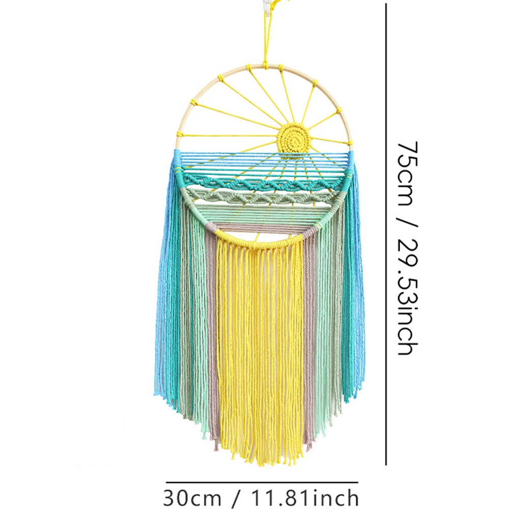 Small Sunrise And Sunset Macrame Wall Hanging Handwoven Tapestry Wall Hanging Nursery Decor 7