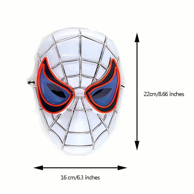 Cosplay Spider Full Face Mask with LED Lights Halloween Disguise Mask for Parties Carnivals