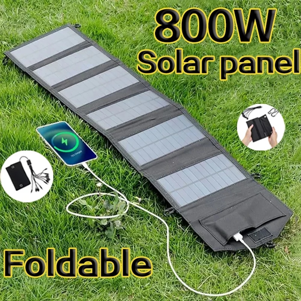 Portable Solar Panels Charger, Foldable Solar Panel for Full-Time Power Supply, Ideal for Camping, Hiking & Travel
