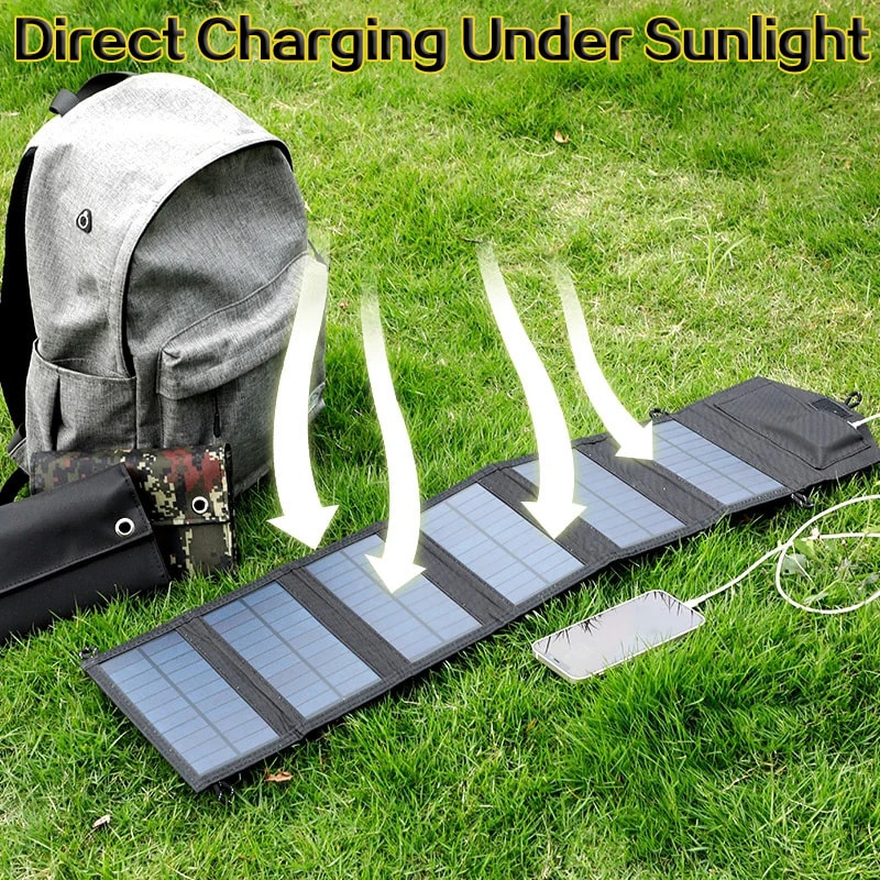 Portable Solar Panels Charger, Foldable Solar Panel for Full-Time Power Supply, Ideal for Camping, Hiking & Travel