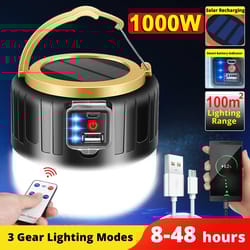 solar camping light with usb charging, waterproof rechargeable led lantern for outdoor adventures
