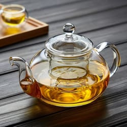filterable heat-resistant thickened glass teapot, high borosilicate glass flower tea pot with heatable design