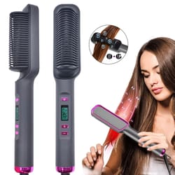 multifunctional electric hot comb, negative ion anti-scalding straightening brush for smooth, tangle-free hair