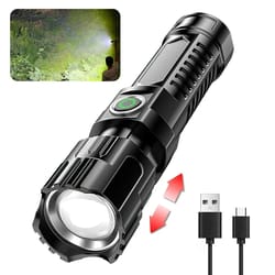 ultra bright 2000lm led flashlight zoomable, usb charging, waterproof tactical light for outdoor, camping emergency use