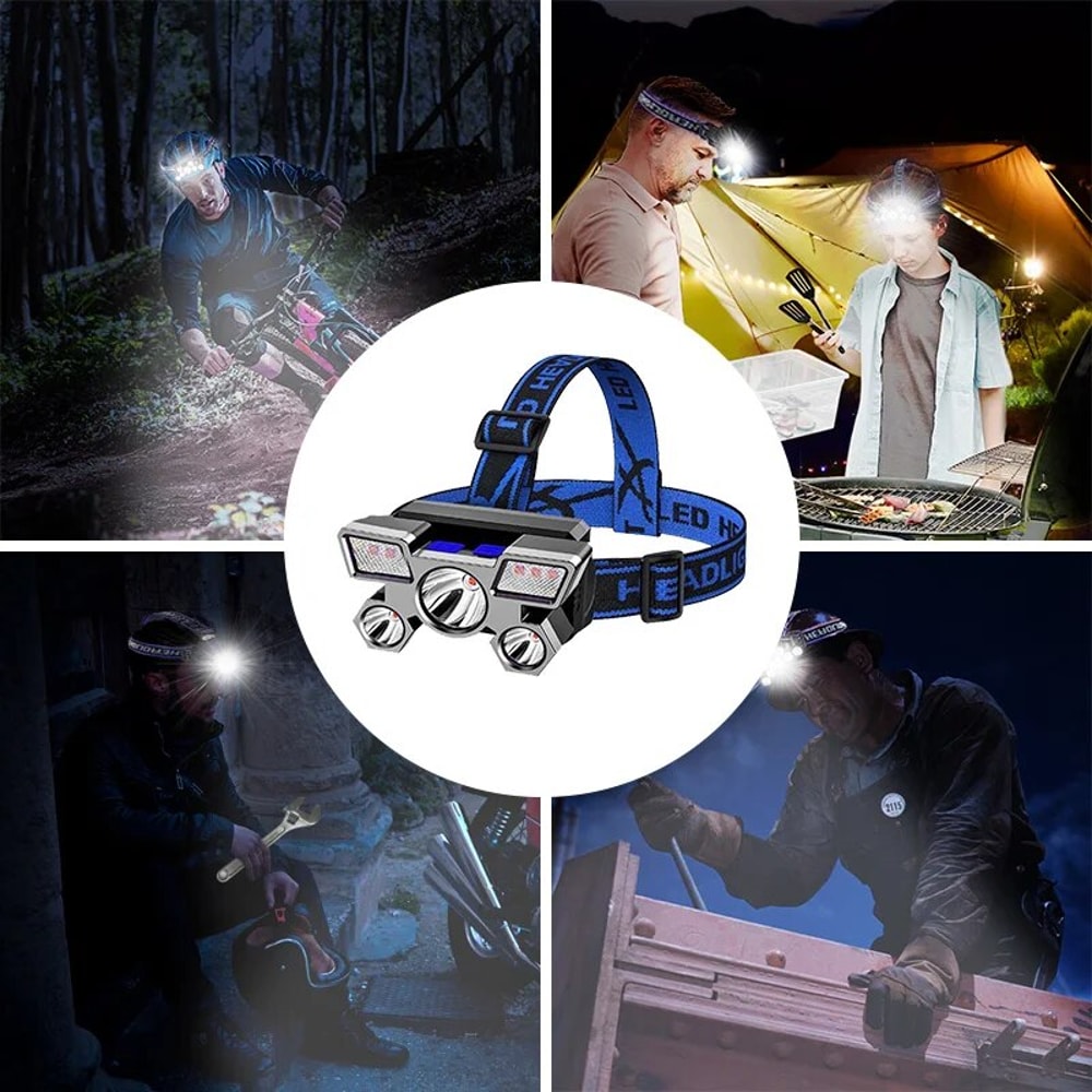 Rechargeable Head Flashlight HighLumen LED Headlamp For Hiking Fishing Outdoor Adventures 5
