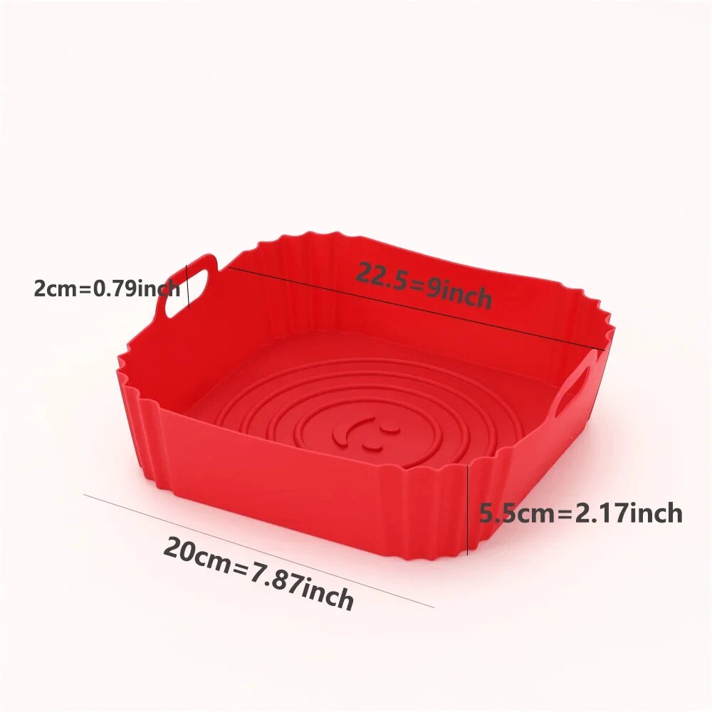 Silicone Air Fryer Basket Reusable Non Stick Pan Liner For Oven Pizza Fried Chicken Baking Tray Ac 8