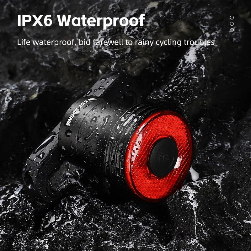 WEST BIKING Bike Tail Light Smart Sensing MTB Road Bike Rear Light IPX6 Waterproof With TypeC Charg 3