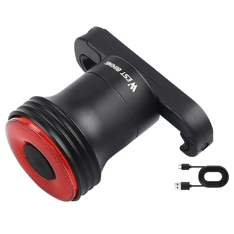WEST BIKING Bike Tail Light Smart Sensing MTB Road Bike Rear Light IPX6 Waterproof With TypeC Charg 7