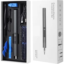 cordless electric screwdriver set with led light, magnetic precision power tool kit, type-c fast charging repair tool