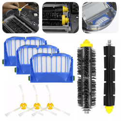 vacuum filter brush cleaner replacement kit for irobot roomba, compatible with durable side brush and filters