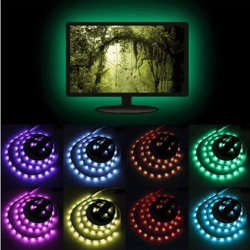 5v usb led strip lights tv backlight 5050 rgb colour changing with 24-key remote control for home & gaming decor