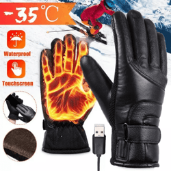 electric usb heated gloves, winter warming thermal ski snow hand warmers for men & women, waterproof & windproof