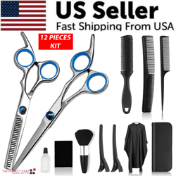 professional hair cutting thinning scissors set premium stainless steel hairdressing salon kit for men, women, and kids
