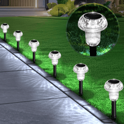 solar power landscape lights, led outdoor garden yard pathway art lamps with mandala pattern projection