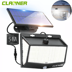 waterproof solar garden wall lamp with pir motion sensor, outdoor solar power light, energy efficient