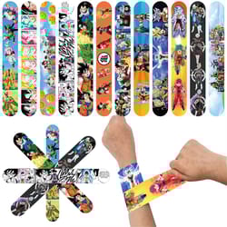 anime dragoned ball slap bracelets set, party favors for kids, cartoon wrist bracelets, birthday gifts, school return su