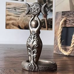goddess triple moon tealight candle holder stand resin sculpture candlesticks home decor gift